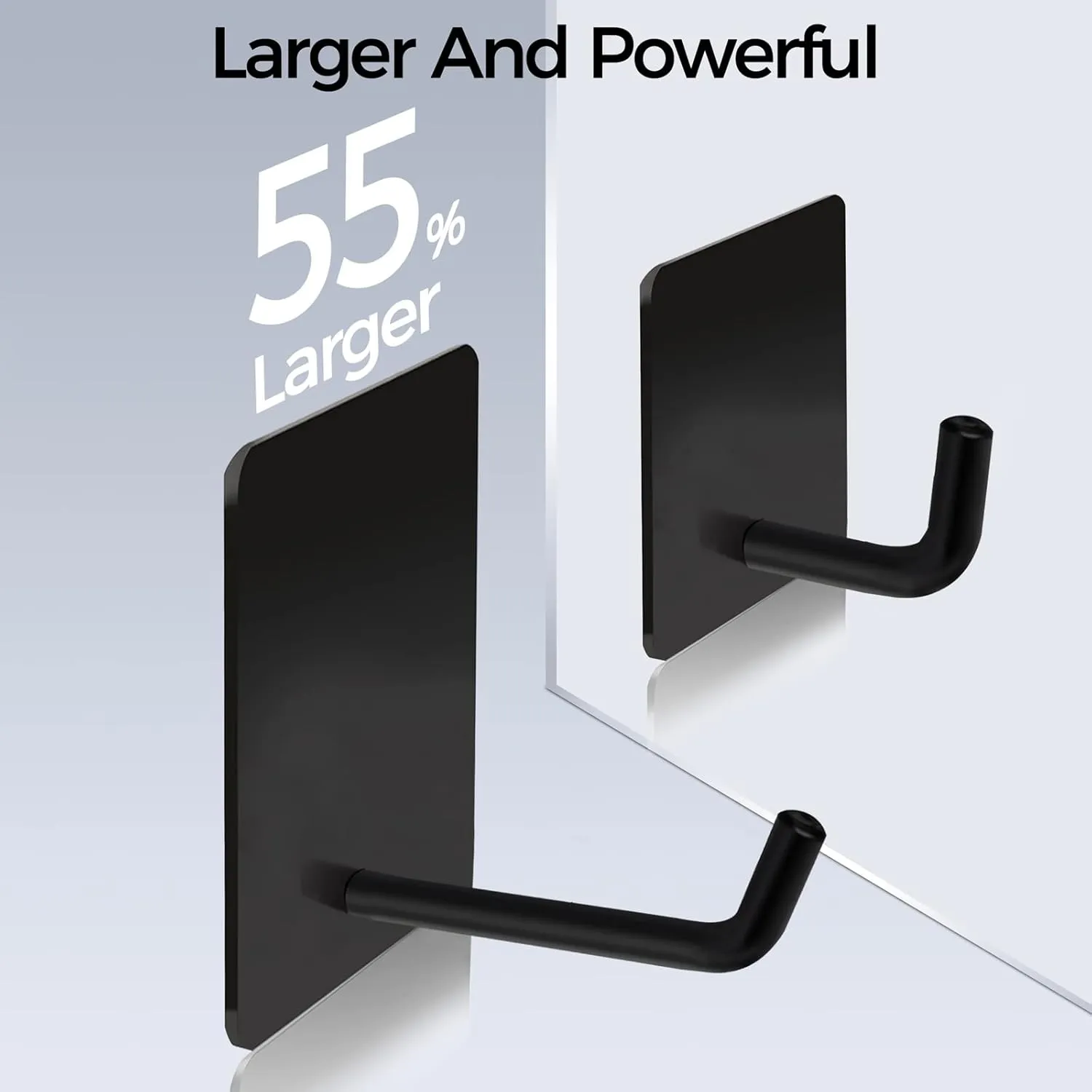 Adhesive Hooks Heavy Duty, Long Self Adhesive Wall Hook, Sticky Towel Hangers for Kitchen Bathroom, Waterproof Stick on Door Hooks for Hanging Key Hat Coat