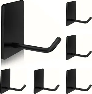Adhesive Hooks Heavy Duty, Long Self Adhesive Wall Hook, Sticky Towel Hangers for Kitchen Bathroom, Waterproof Stick on Door Hooks for Hanging Key Hat Coat