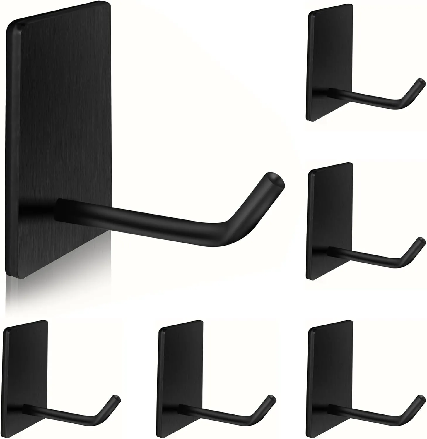 Adhesive Hooks Heavy Duty, Long Self Adhesive Wall Hook, Sticky Towel Hangers for Kitchen Bathroom, Waterproof Stick on Door Hooks for Hanging Key Hat Coat