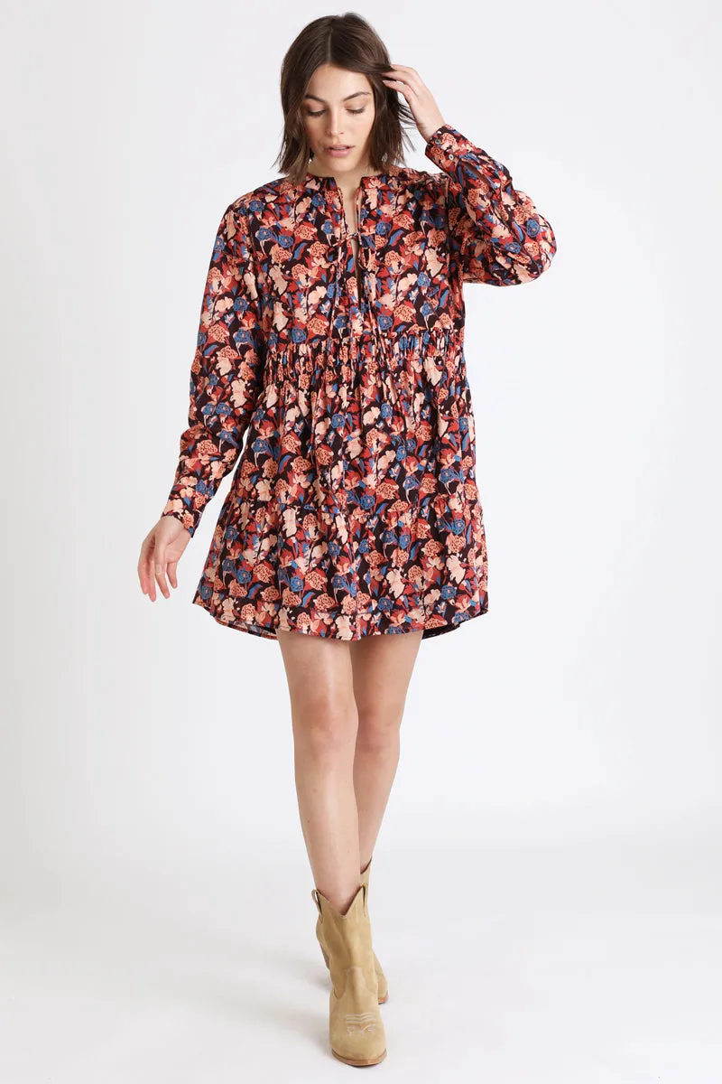 Berenice - Robe Trapèze Noir Et Beige