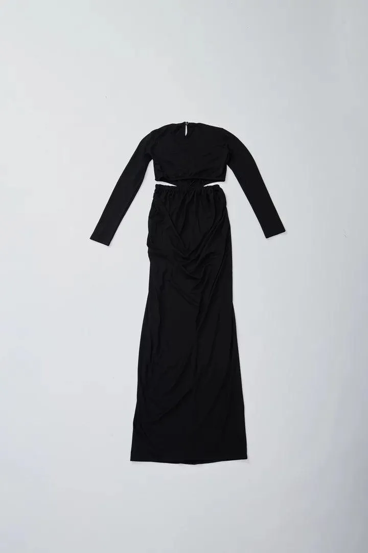 Black Full Sleeves Maxi Dress