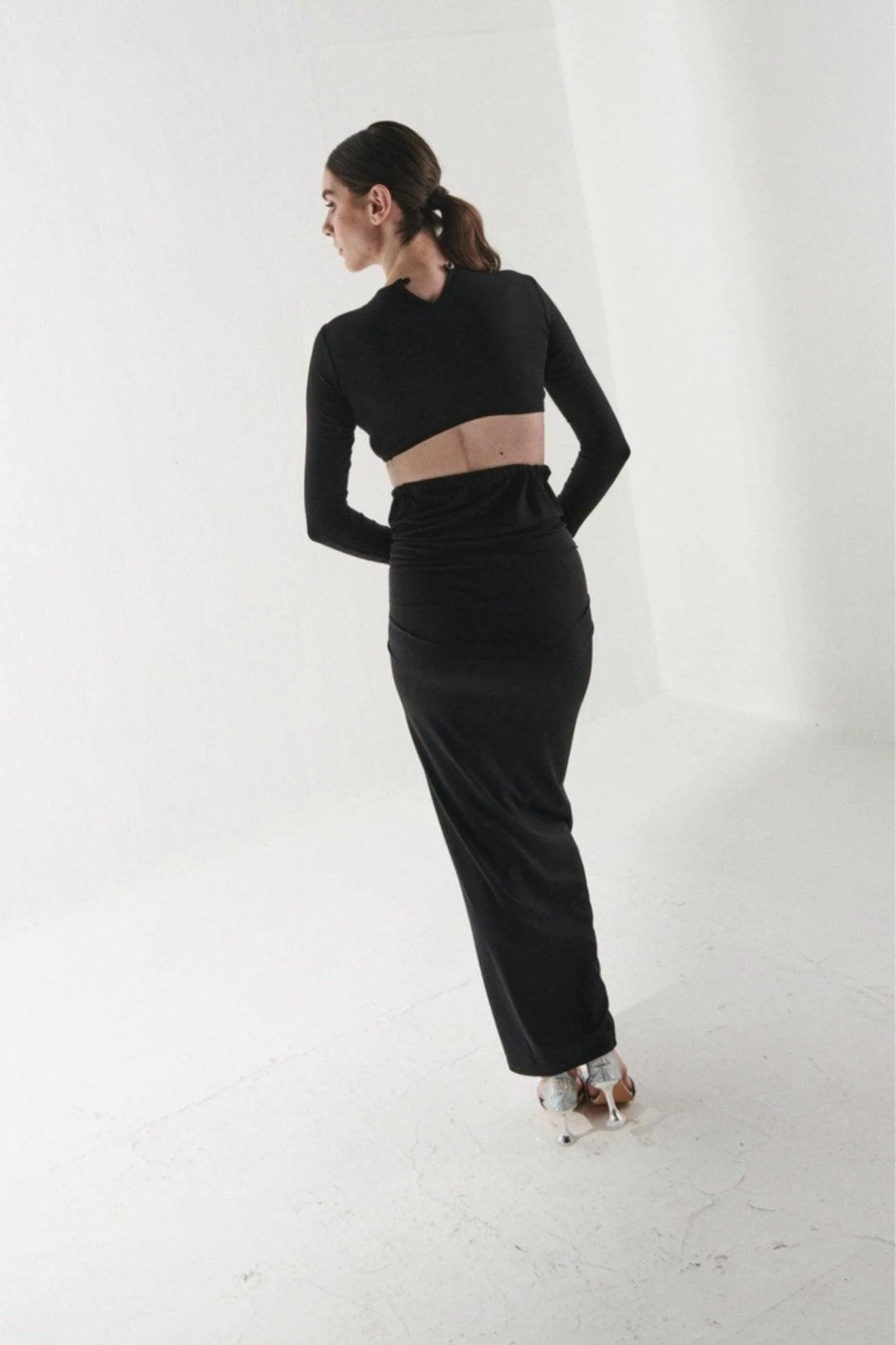 Black Full Sleeves Maxi Dress