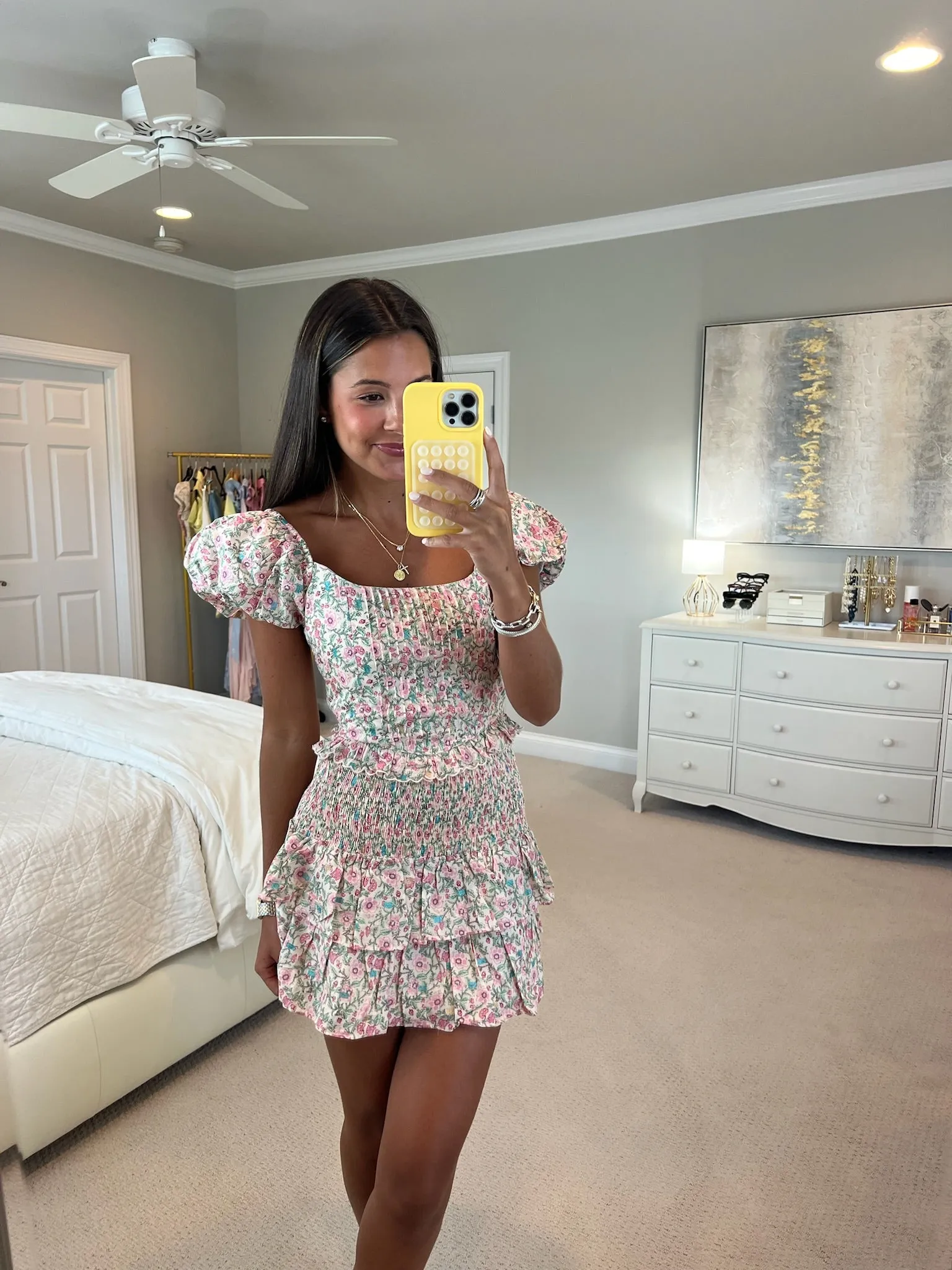 Blooming Bouquet Skirt - Cream Pink/Green
