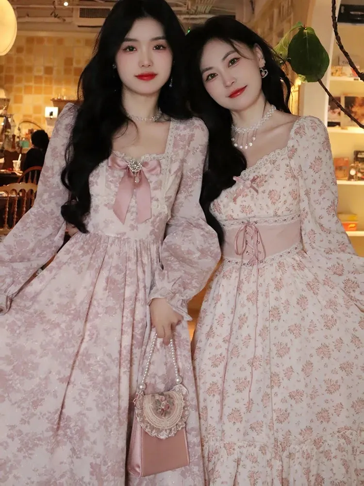 DressBetty - 2024 Elegant Sweet Lace Print Princess Floral Dress