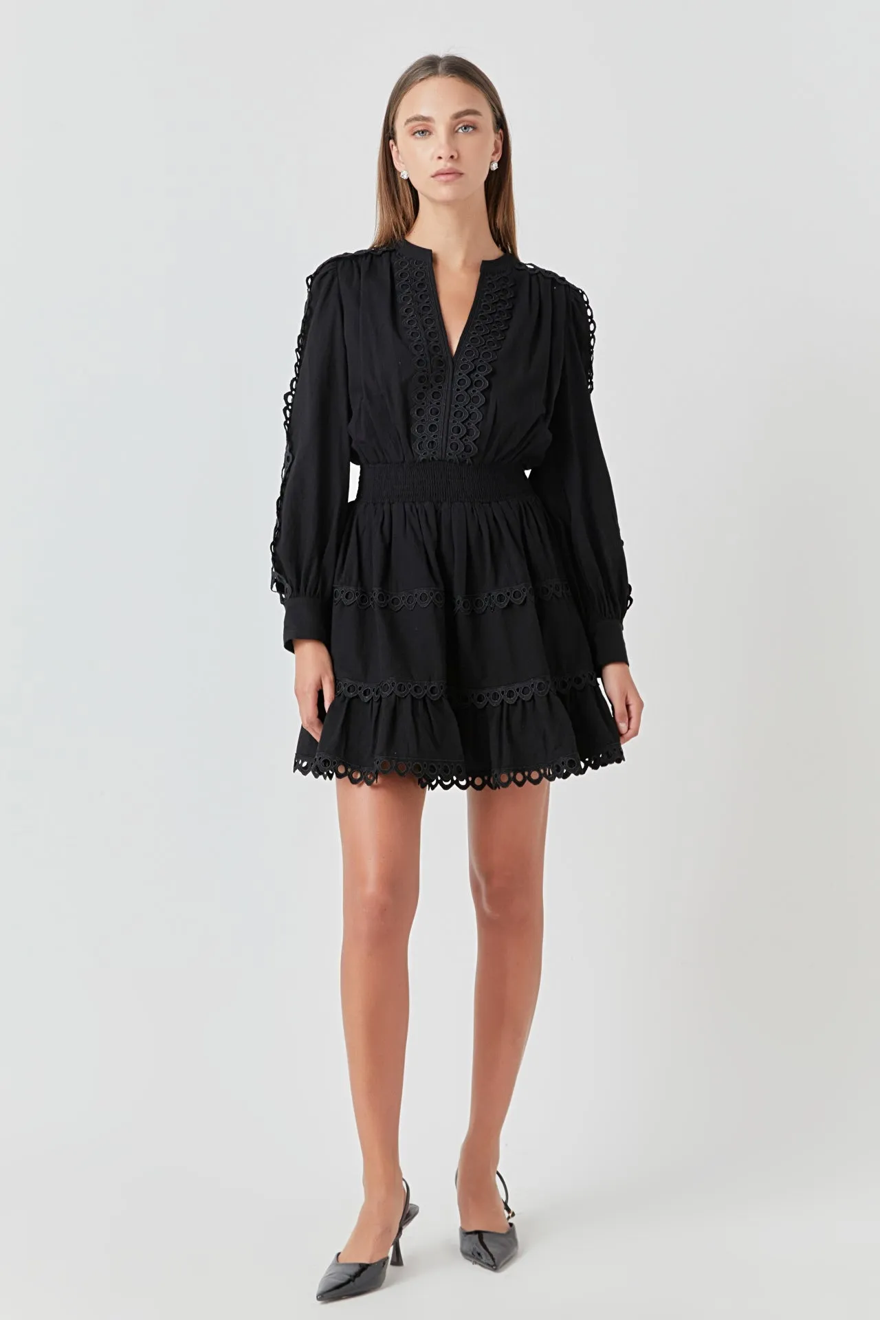 Endless Rose - Lace Trim Mini Dress