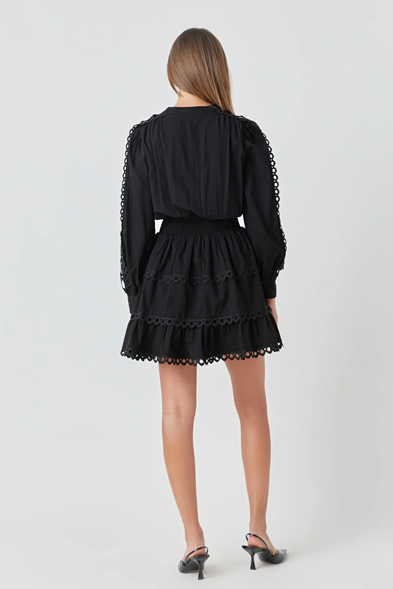 Endless Rose - Lace Trim Mini Dress
