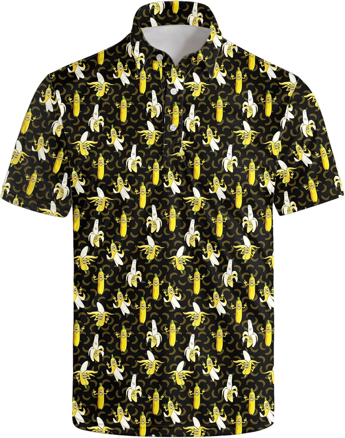 Golf Polo Shirts for Men Funny Print Golf Polos Short Sleeve Performance Men's Golf Shirts Quick Dry