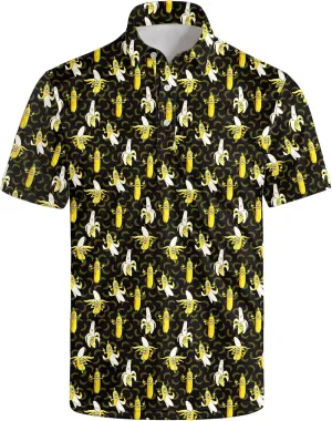 Golf Polo Shirts for Men Funny Print Golf Polos Short Sleeve Performance Men's Golf Shirts Quick Dry