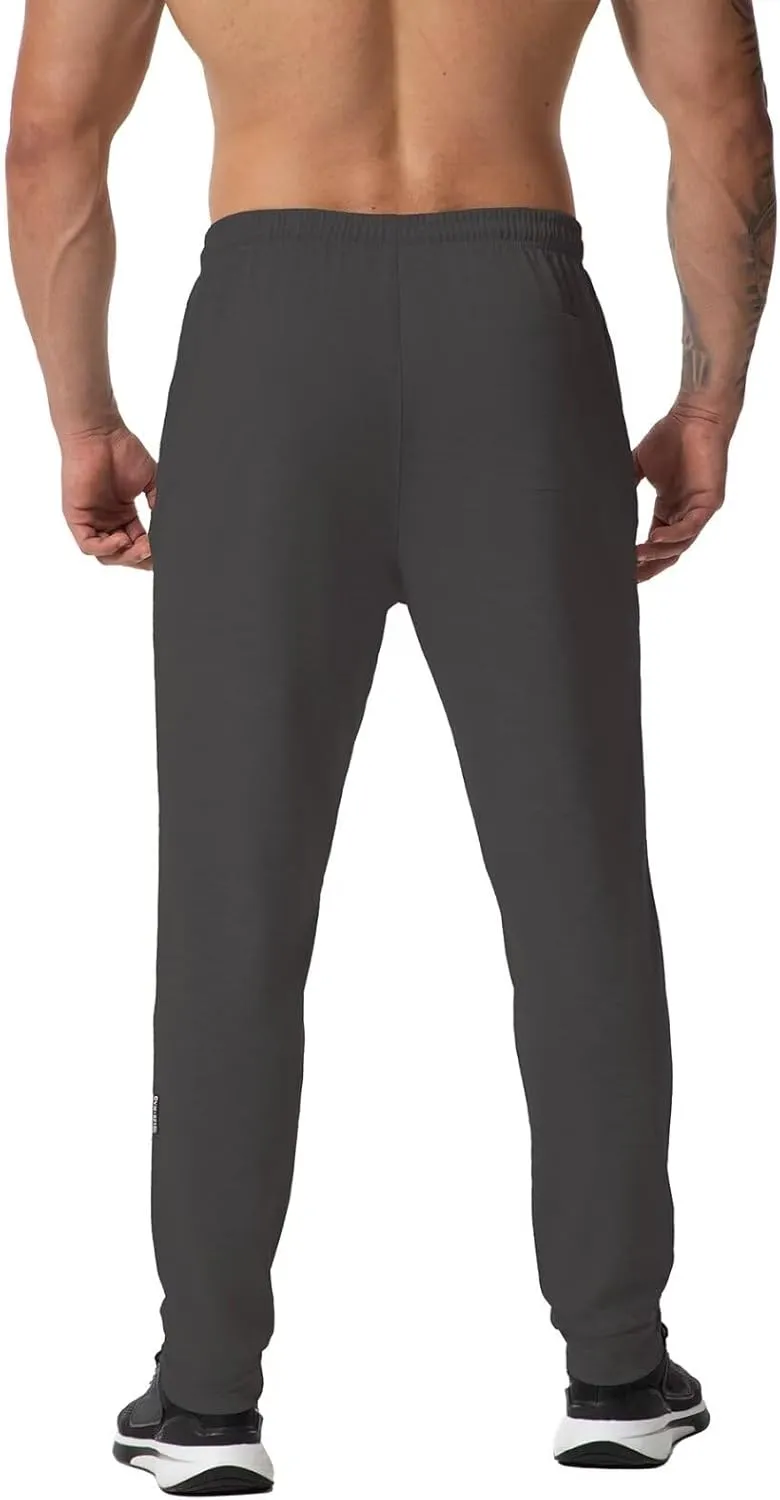 GYMELITE Men's Gym Sweatpants Workout Joggers Active Athletic Jogger Pants with Zipper Pockets Casual Running Track Pants