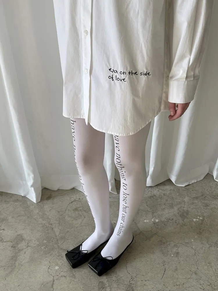 Hem Embroidered Left Slit Embroidered Shirt【s0000007465】