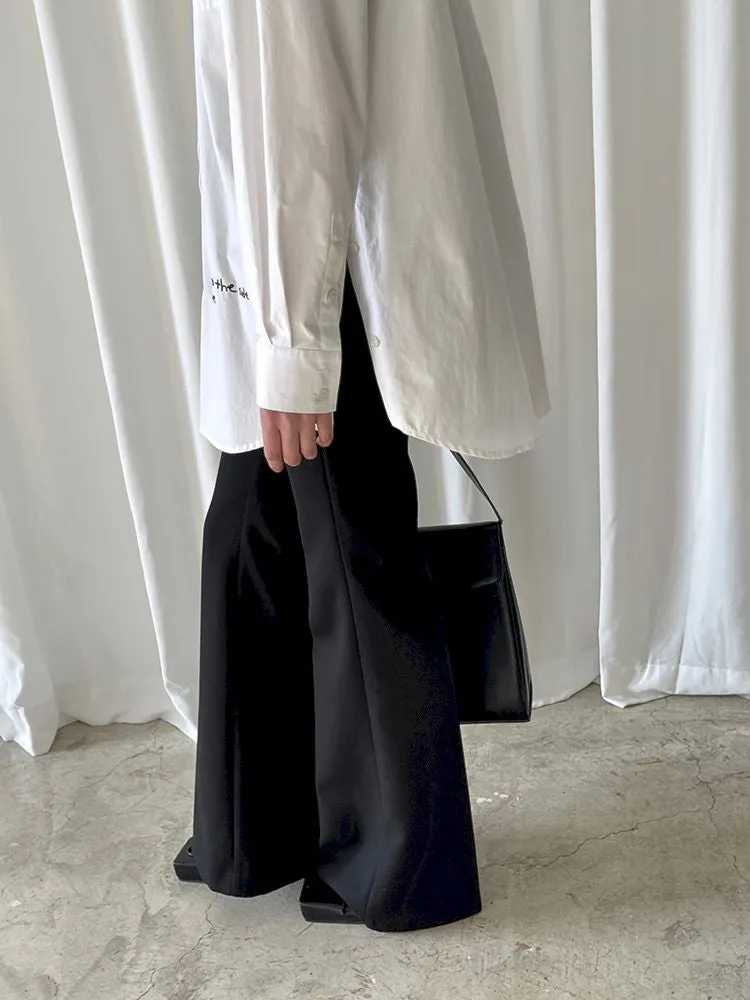 Hem Embroidered Left Slit Embroidered Shirt【s0000007465】