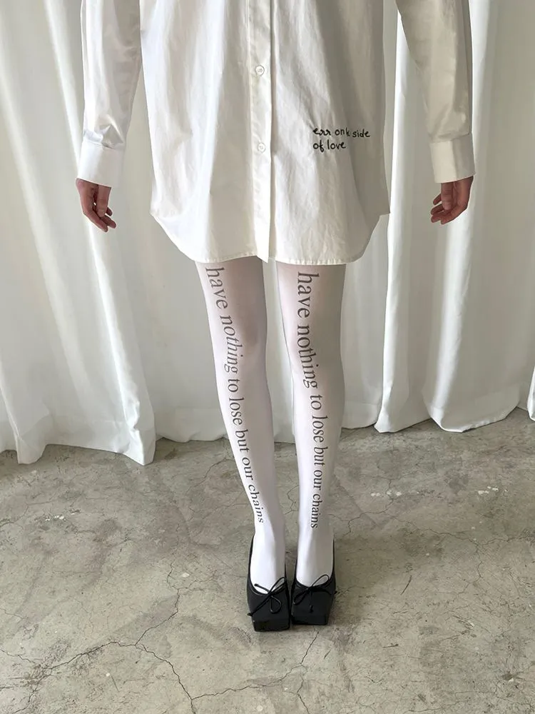 Hem Embroidered Left Slit Embroidered Shirt【s0000007465】