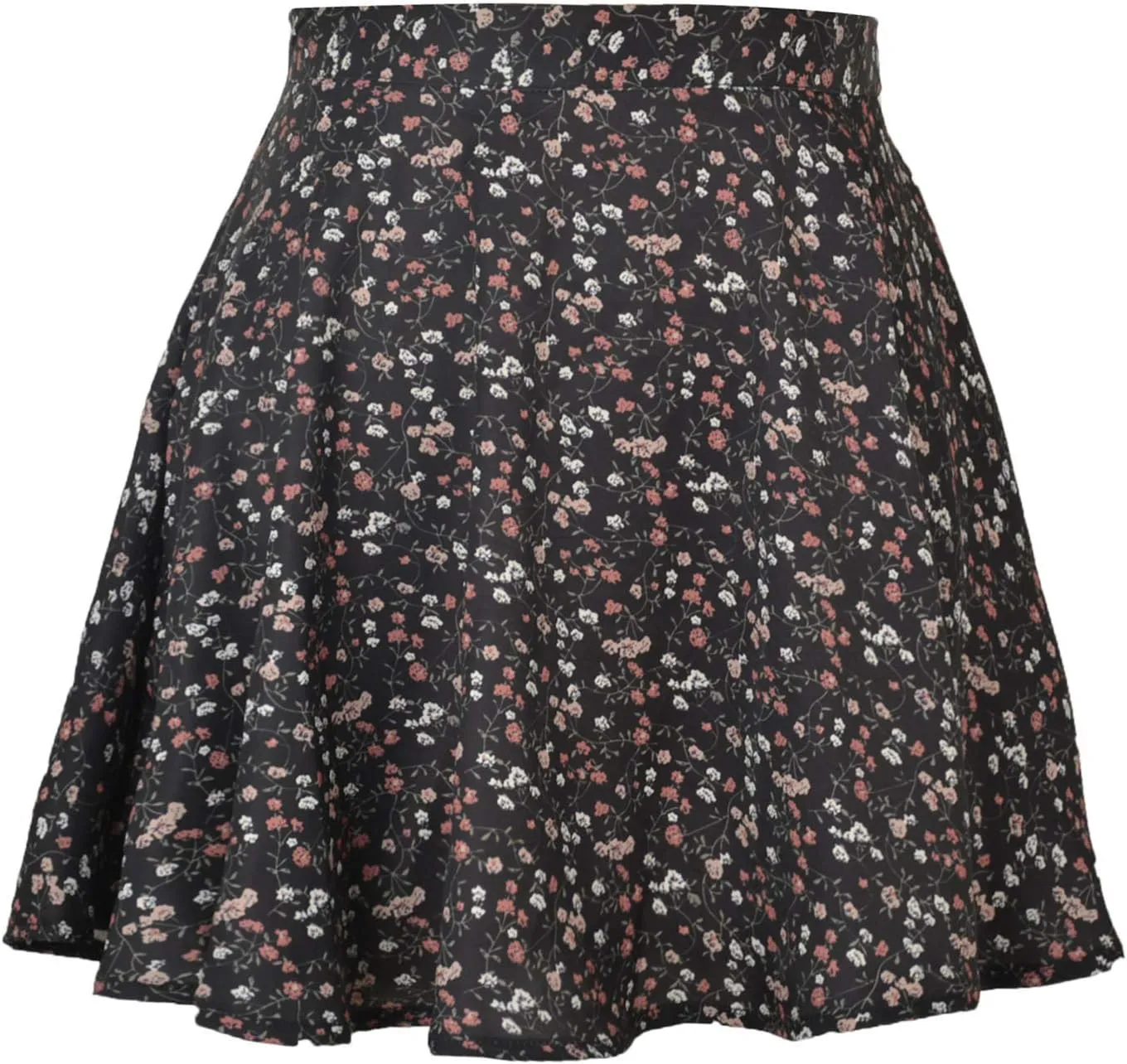 High Waist Mini Skirt Chiffon Zipper Women Fashion Floral skirts for women trendy Harajuku Black A-Line Summer Short Skirt