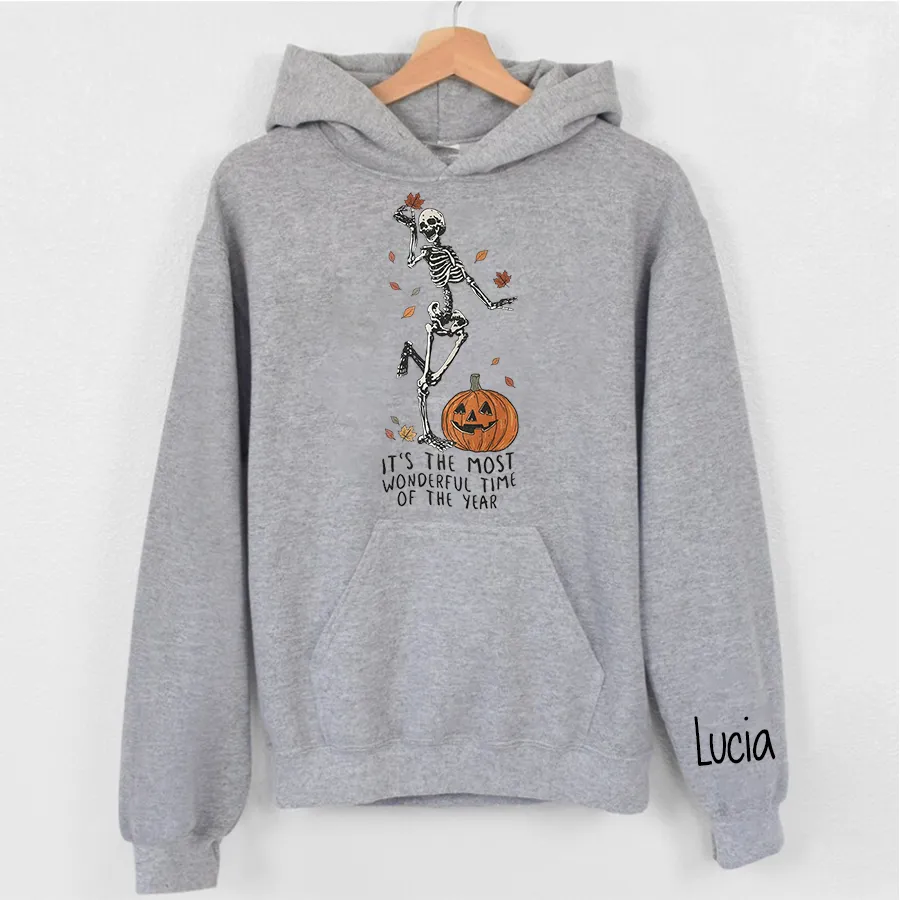 Its The Most Wondrful Time, Halloween Shirt, Witch Shirt, Gift For Halloween, Skeleton Fall Halloween Hoodie