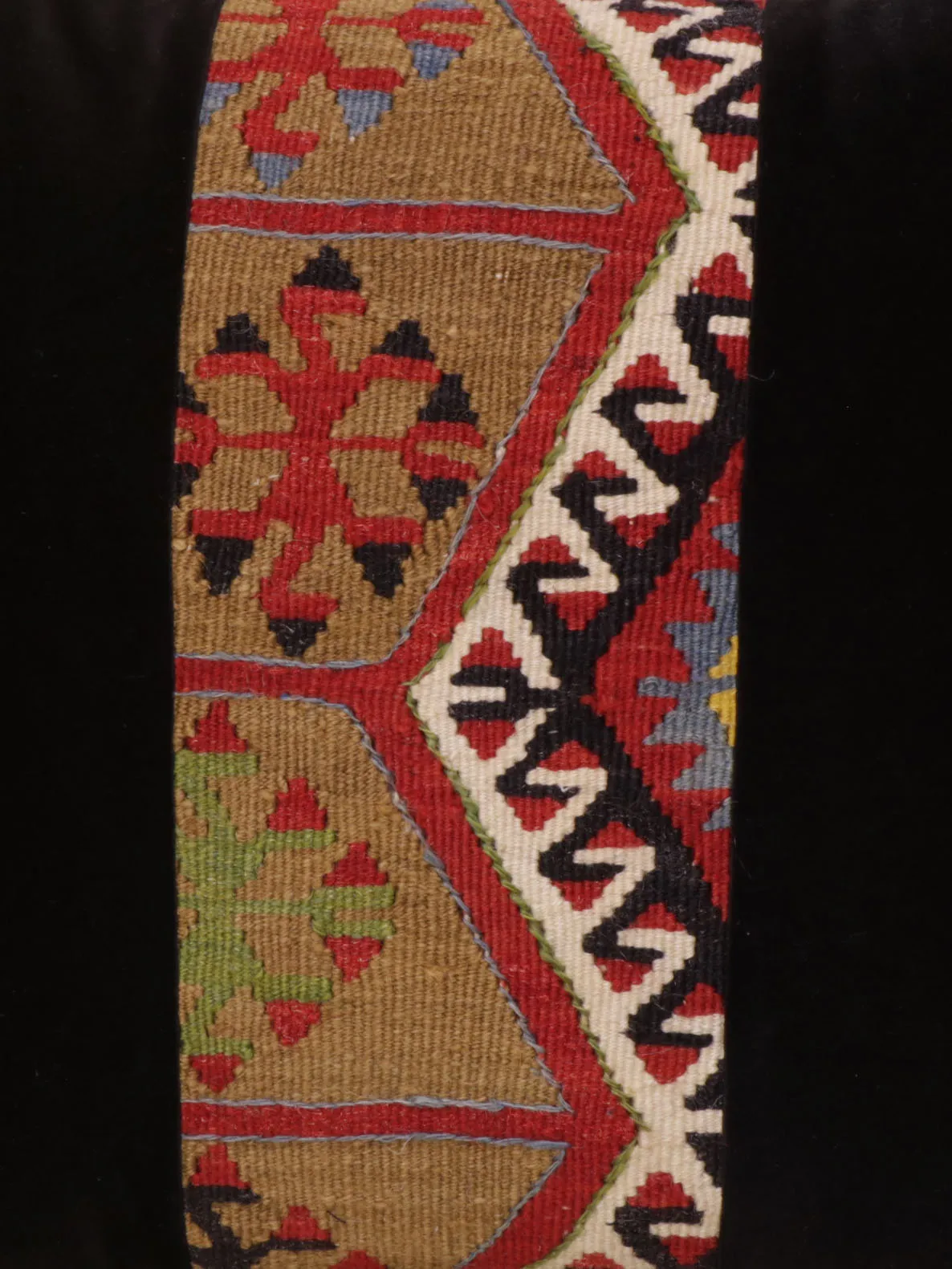 Medium contemporary classic Turkish kilim & velvet cushion - 309088
