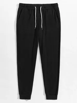 Men Drawstring Waist Pocket Detail Sweatpants