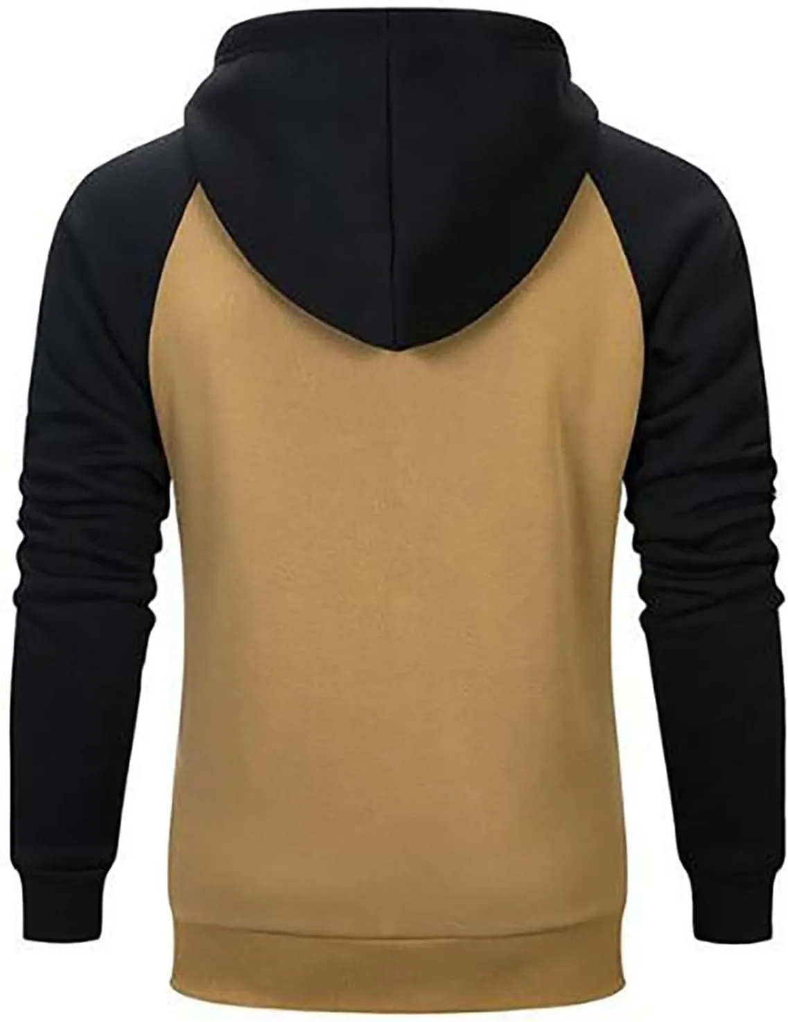 Mens Zipper Hoodies Casual Long Sleeve Sweatshirts Color Block Drawstring Fashion Oversized Cardigan with Pockets