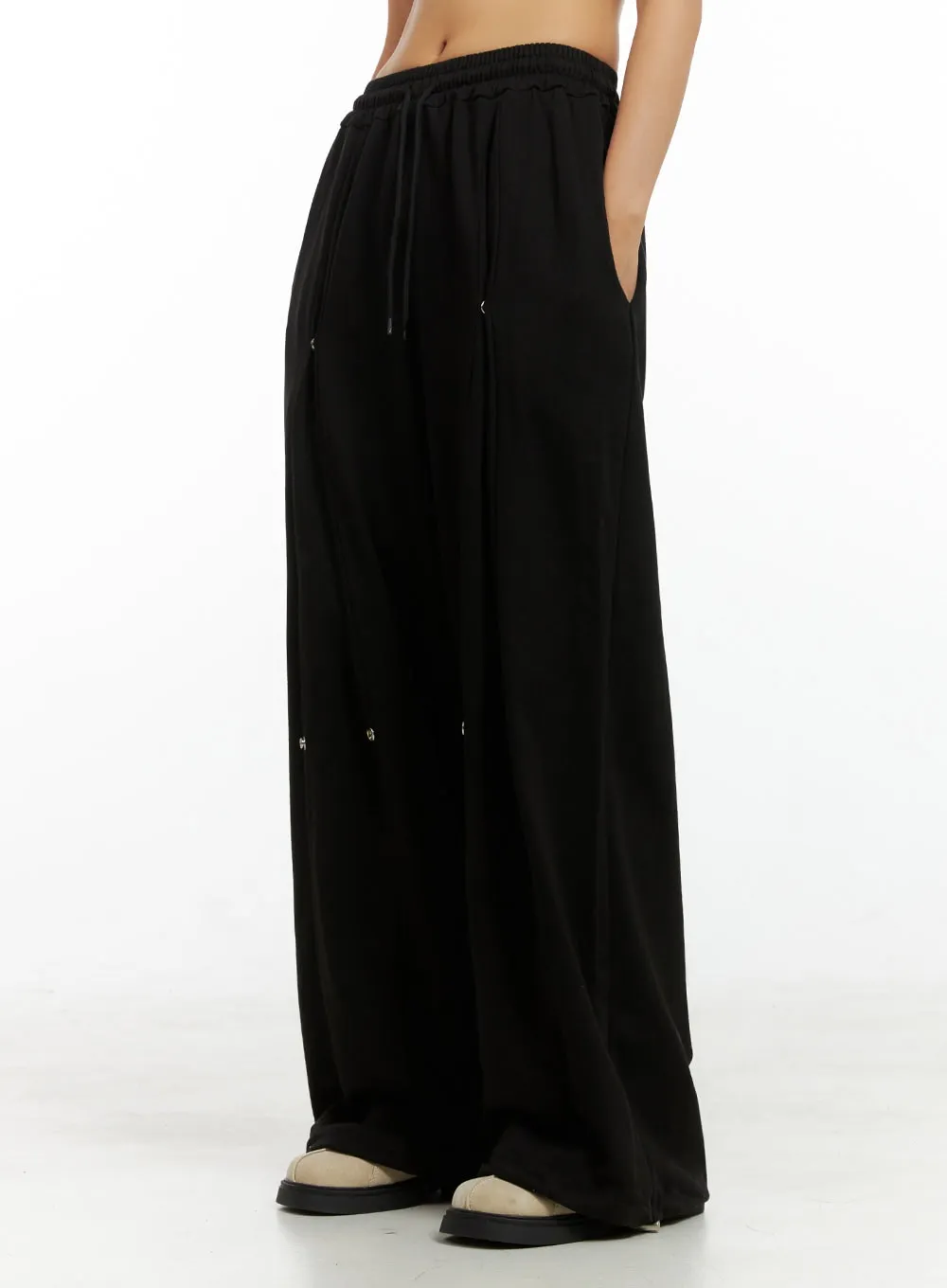Pintucked Wide Leg Sweatpants IG405