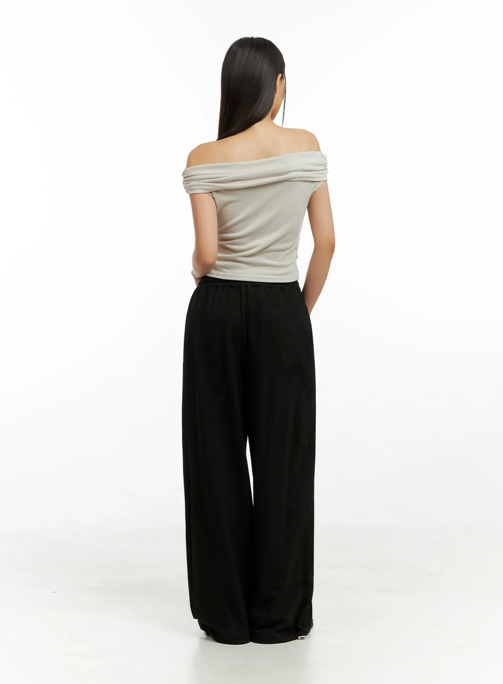 Pintucked Wide Leg Sweatpants IG405
