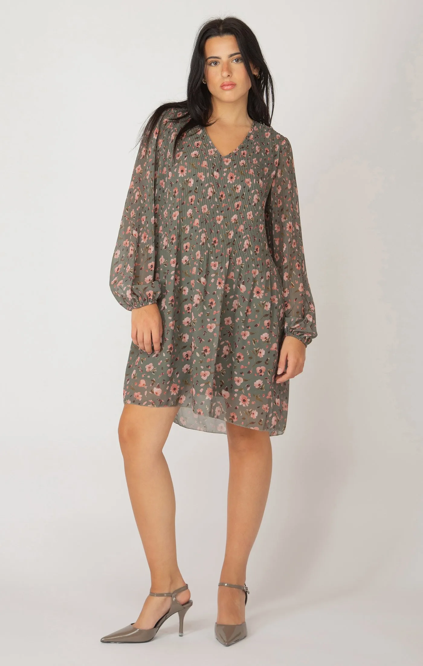 Pleated A-Line Dress
