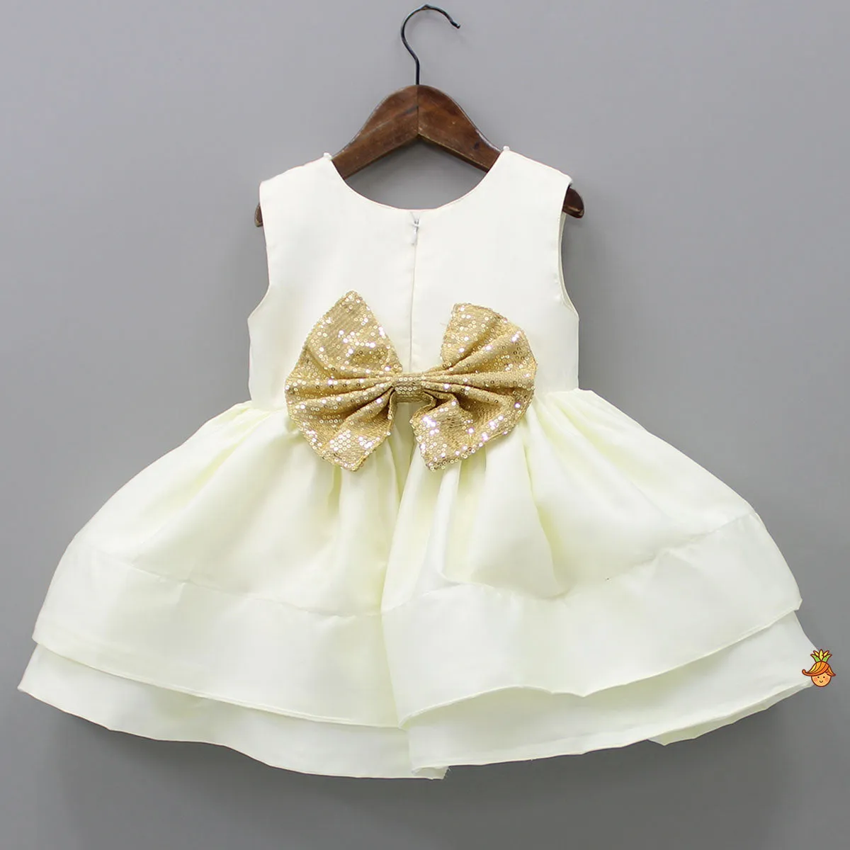 Pre Order: Butterfly Detail Layered Dress With Detachable Back Bow