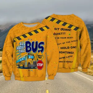 School Bus Driver Safety First Yellow 3D Full Print Sweatshirt Zip Hoodie