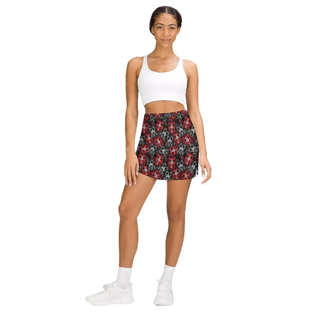 Steamboat Mickey And Minnie Cards Athletic A-Line Skirt With Pocket