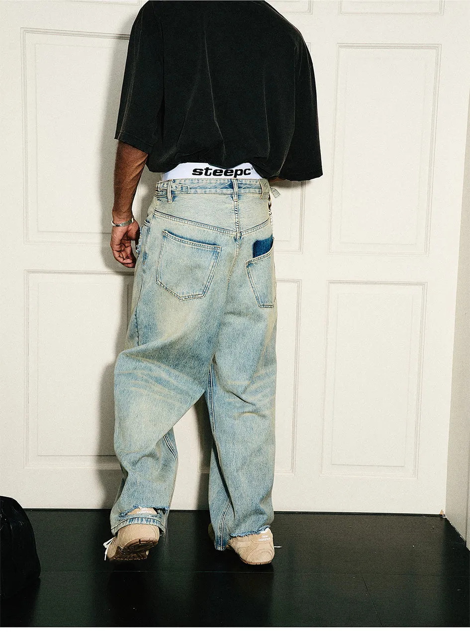 Washed Straight Leg Jeans