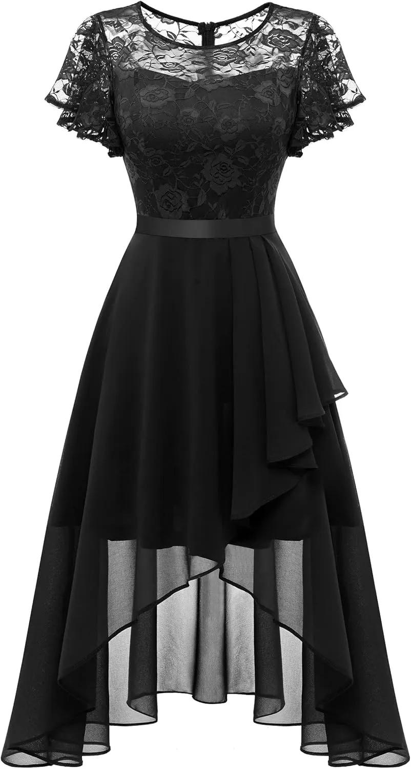 Wedtrend Women's Formal Dress Ruffle Cocktail Party Dress Flutter Sleeve Fall Wedding Guest Dress