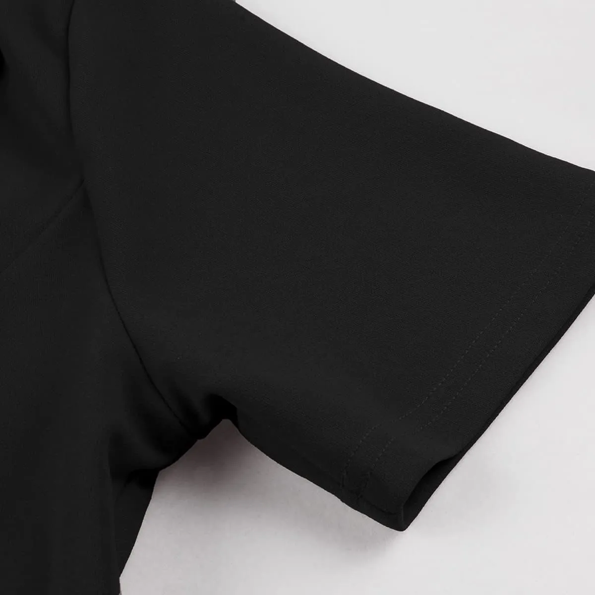 Women Short Sleeve Tie Neck Vintage Cocktail Party Dress Buttons Down 50s Flared A-Line Casual Office Work Prom Swing Dress