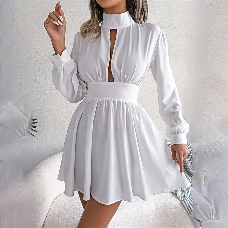 Women's A Line Turtleneck Mini Dress