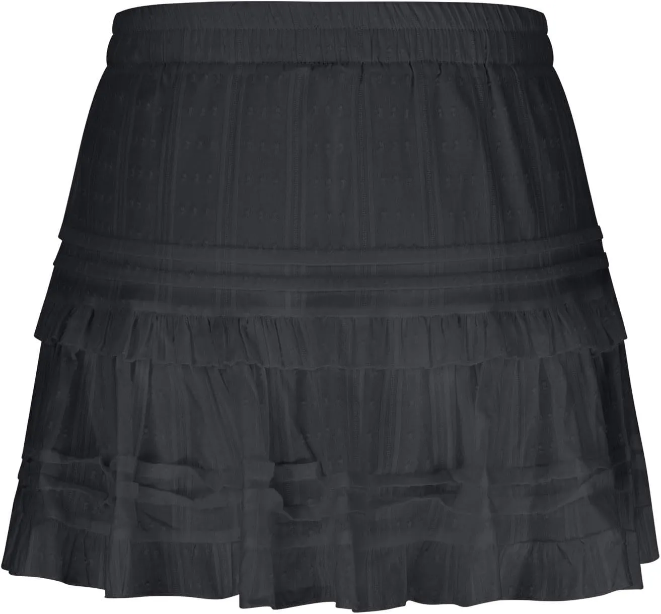 Women's Swiss Dot Mesh Pleated Mini Skirt High Waisted A-Line Tiered Ruffle Tennis Skirts Sports Skater Running Skirt