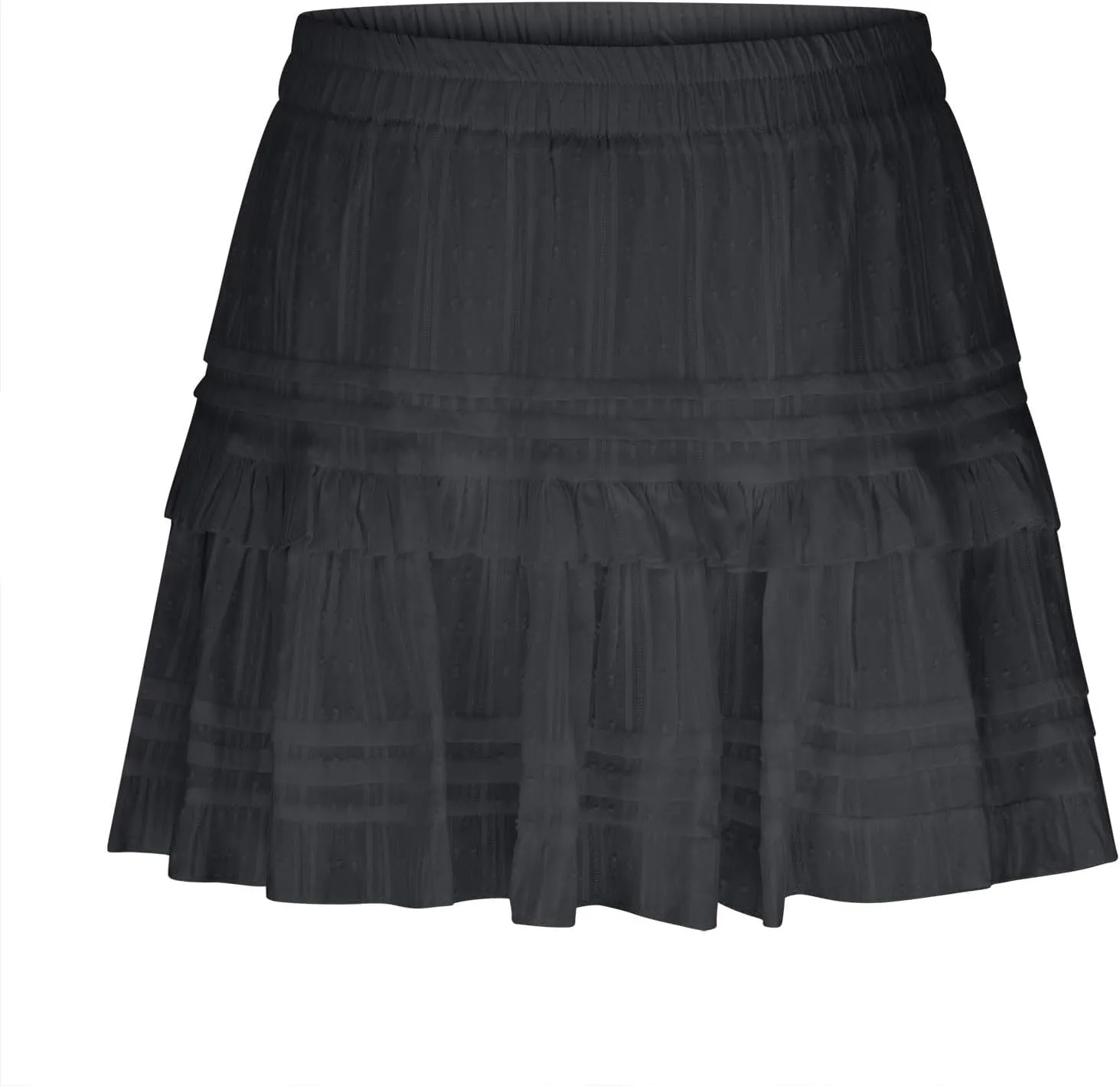 Women's Swiss Dot Mesh Pleated Mini Skirt High Waisted A-Line Tiered Ruffle Tennis Skirts Sports Skater Running Skirt