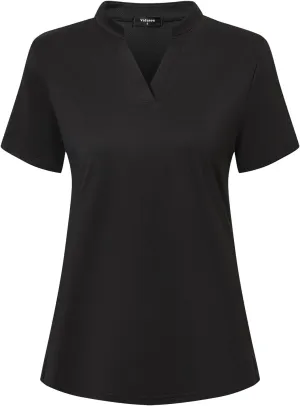 Womens V Neck Golf Shirts Short Sleeve Tennis Tops